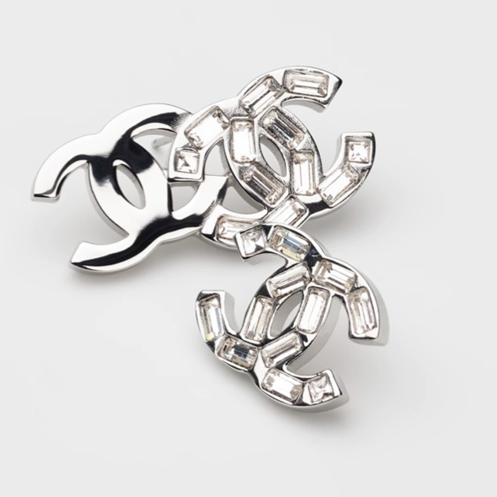 Chanel CC earings metal and strass with collateral costume 22P